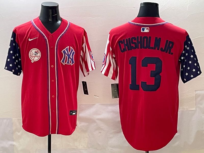 Men New York Yankees #13 Chisholm jr Red a generation of national flags Jointly Name 2025 Nike MLB Jersey style 9